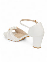 White Synthetic Leather Buckle Block Heel Sandals (TC-RS4004-WHT)