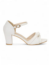 White Synthetic Leather Buckle Block Heel Sandals (TC-RS4004-WHT)