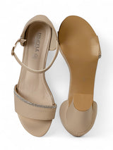 Nude Synthetic Leather Embellished Block Heel Sandals (TC-RS4005-NUD)