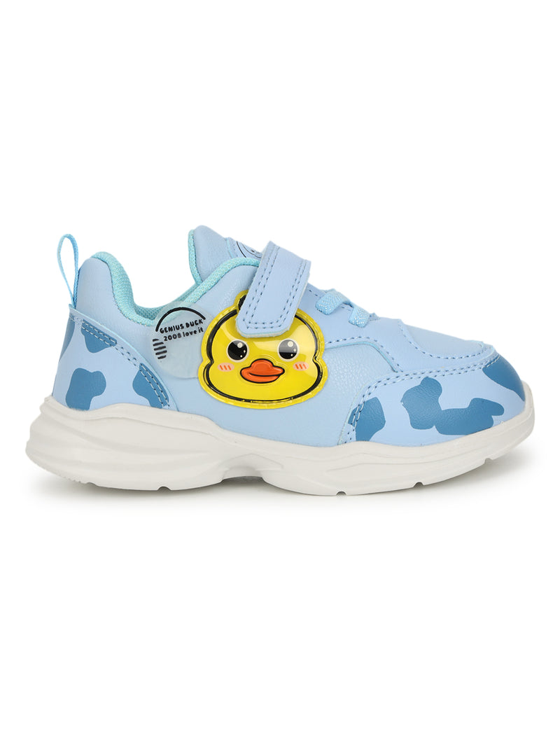 Blue PU Velcro Sneakers For Kids-Unisex (TC-RS4007-BLU)