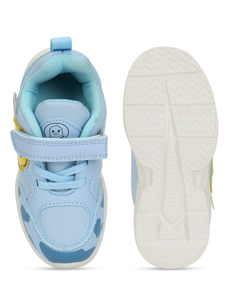 Blue PU Velcro Sneakers For Kids-Unisex (TC-RS4007-BLU)