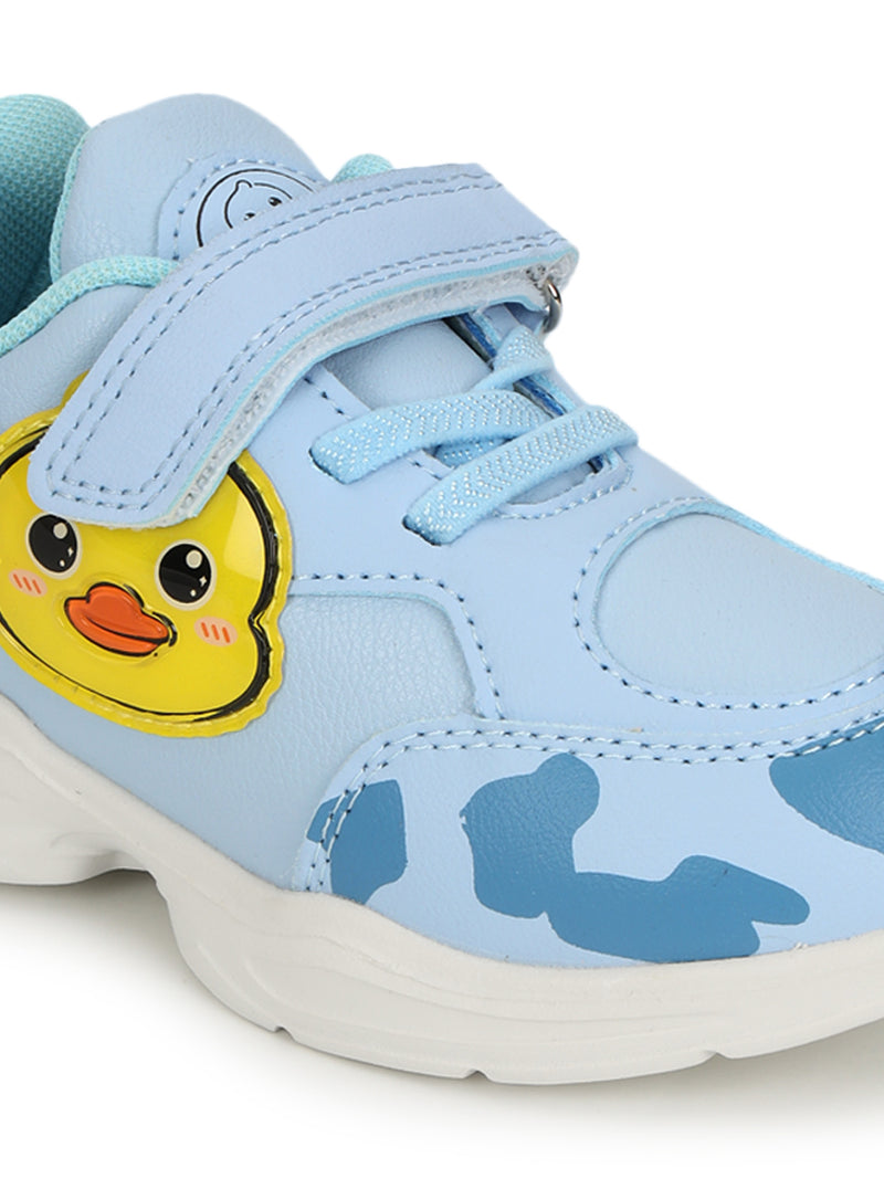 Blue PU Velcro Sneakers For Kids-Unisex (TC-RS4007-BLU)