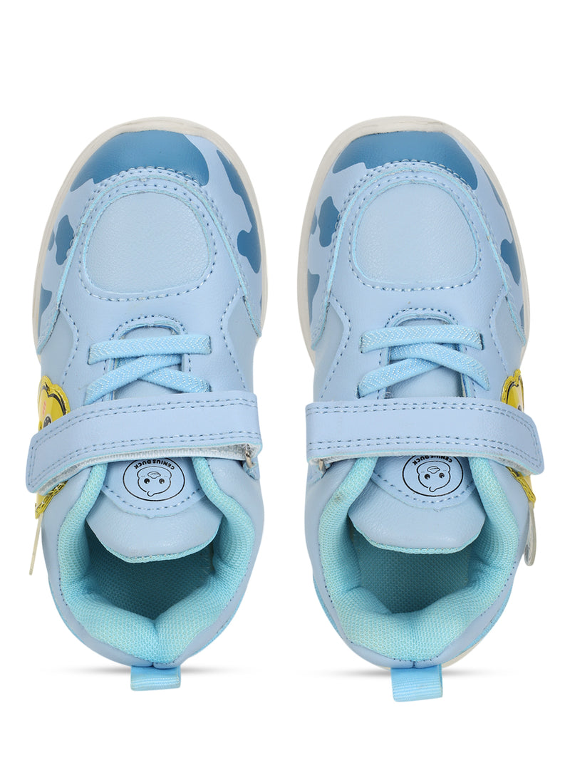 Blue PU Velcro Sneakers For Kids-Unisex (TC-RS4007-BLU)