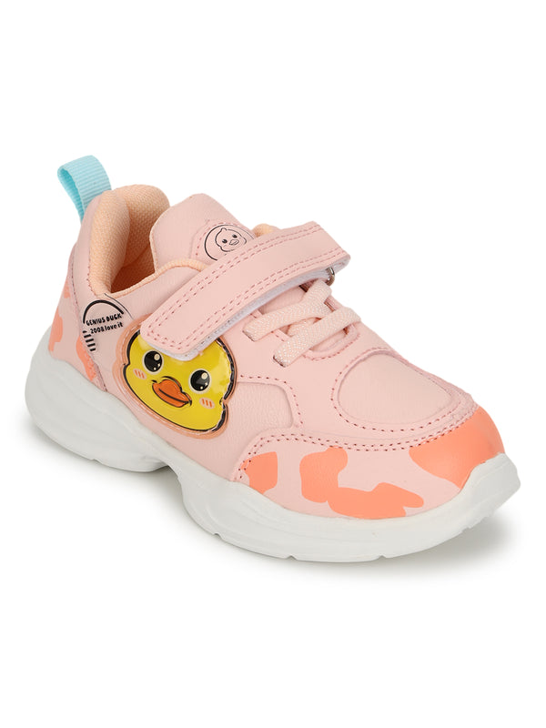Pink PU Velcro Sneakers For Kids-Unisex (TC-RS4007-PNK)