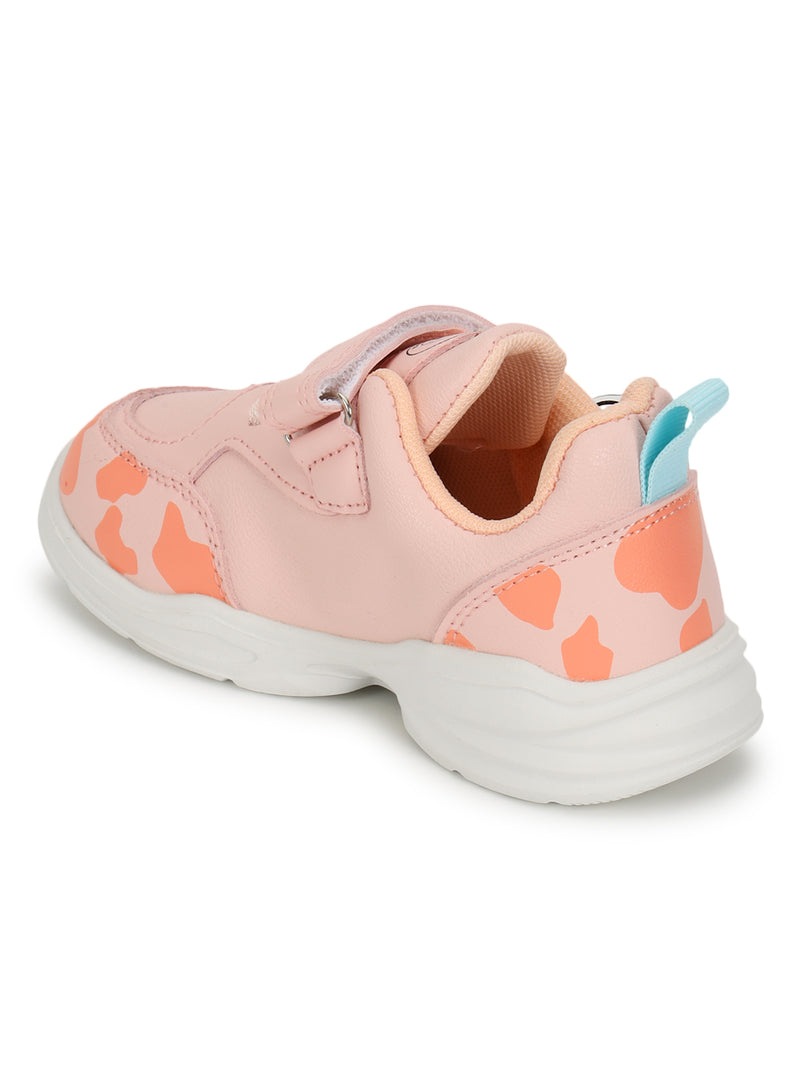 Pink PU Velcro Sneakers For Kids-Unisex (TC-RS4007-PNK)