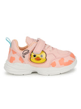 Pink PU Velcro Sneakers For Kids-Unisex (TC-RS4007-PNK)