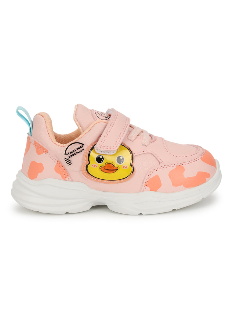 Pink PU Velcro Sneakers For Kids-Unisex (TC-RS4007-PNK)
