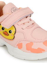 Pink PU Velcro Sneakers For Kids-Unisex (TC-RS4007-PNK)