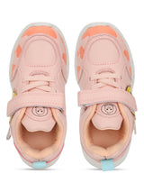 Pink PU Velcro Sneakers For Kids-Unisex (TC-RS4007-PNK)