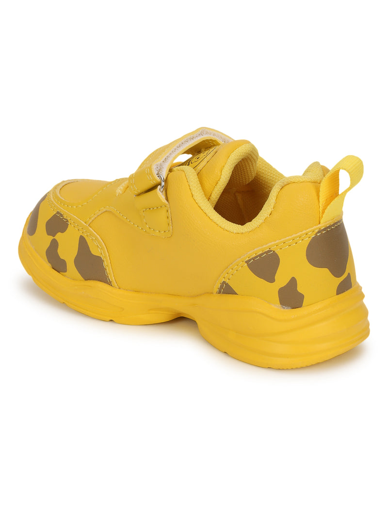 Yellow PU Velcro Sneakers For Kids-Unisex (TC-RS4007-YEL)