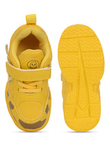 Yellow PU Velcro Sneakers For Kids-Unisex (TC-RS4007-YEL)