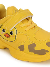 Yellow PU Velcro Sneakers For Kids-Unisex (TC-RS4007-YEL)