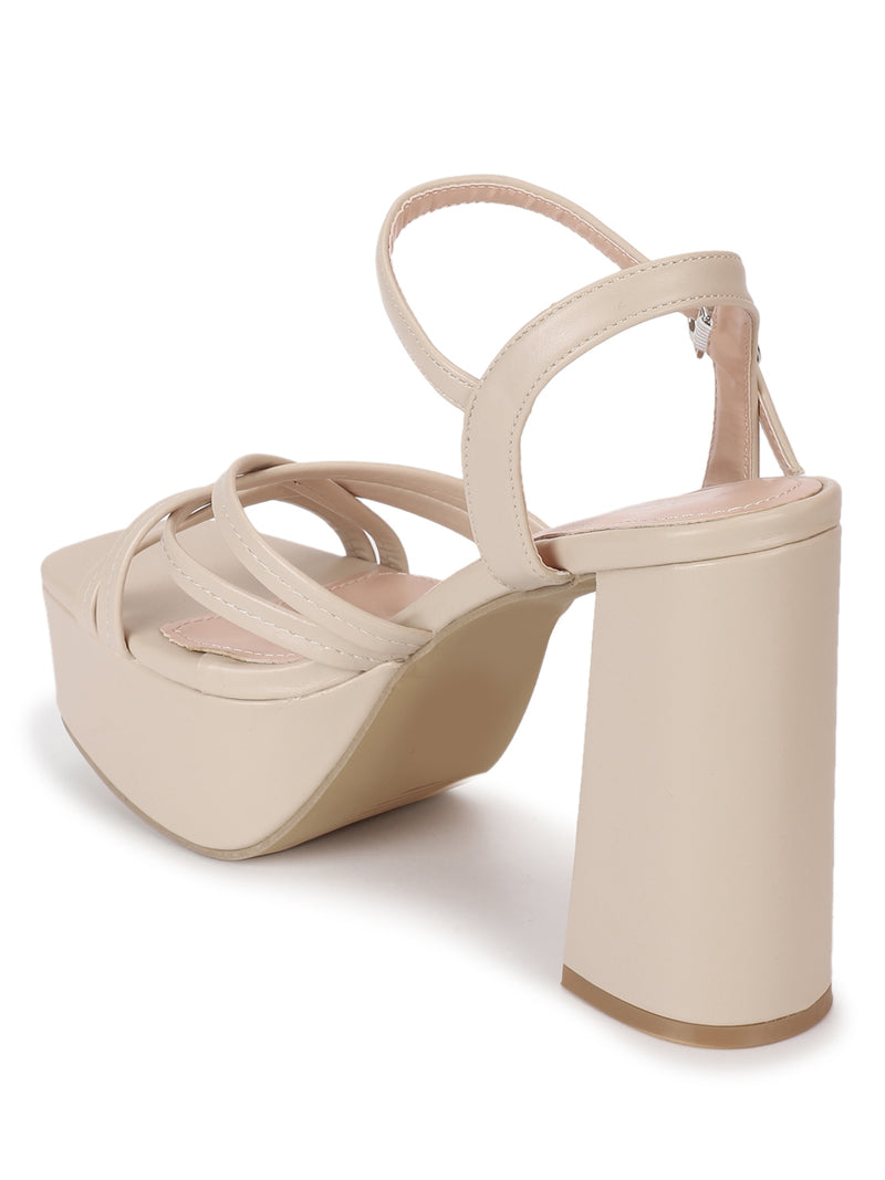 Nude PU Crossover Strap Block Heel Sandals (TC-RS4009-NUD)