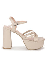 Nude PU Crossover Strap Block Heel Sandals (TC-RS4009-NUD)