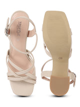 Nude PU Crossover Strap Block Heel Sandals (TC-RS4009-NUD)