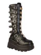 Black Synthetic Leather Winter High-End Stylish Long Boots (TC-RS4010-B-BLK)