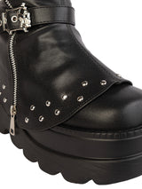 Black Synthetic Leather Winter High-End Stylish Long Boots (TC-RS4011-BLK)