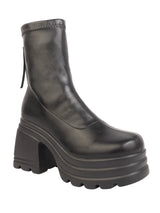 Black Synthetic Leather High-End-Fashion Stylish Ankle Boots (TC-RS4012-BLK)