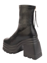 Black Synthetic Leather High-End-Fashion Stylish Ankle Boots (TC-RS4012-BLK)