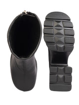 Black Synthetic Leather High-End-Fashion Stylish Ankle Boots (TC-RS4012-BLK)