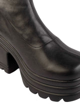 Black Synthetic Leather Winter High-End Stylish Long Boots (TC-RS4013-BLK)