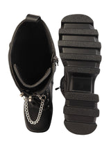 Black Synthetic Leather High-End-Fashion Stylish Ankle Boots (TC-RS4014-BLK)