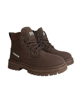Brown Synthetic Leather Winter Top Design And Durable Sole Lace-Up Ankle Boots For Kids-Unisex  (TC-RS5011-BRO)