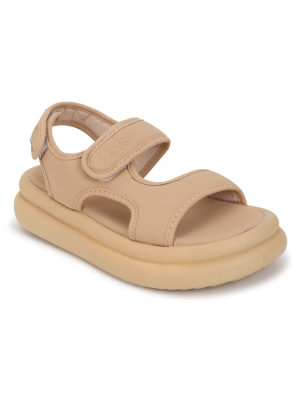 Black PU Velcro Flatform Heel Sandals (TC-RSA-2-KHA)