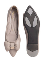 Grey Synthetic Leather Pointed Toe Flat Ballerina (TC-RSHO1-GRY)