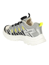 Grey Black Mesh Dial Lock Closure Sneakers For Kids-Unisex (TC-RSHO10-GRYBLK)