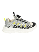 Grey Black Mesh Dial Lock Closure Sneakers For Kids-Unisex (TC-RSHO10-GRYBLK)