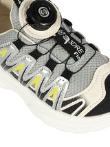 Grey Black Mesh Dial Lock Closure Sneakers For Kids-Unisex (TC-RSHO10-GRYBLK)