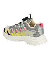 Grey Pink Mesh Dial Lock Closure Sneakers For Kids-Unisex (TC-RSHO10-GRYPNK)