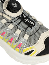 Grey Pink Mesh Dial Lock Closure Sneakers For Kids-Unisex (TC-RSHO10-GRYPNK)