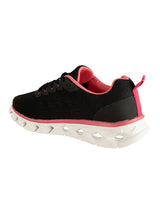 Black Pink Mesh Lace-Up Round Toe Flat Sneakers (TC-RSHO2-BLKPNK)