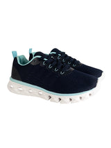 Blue Mesh Lace-Up Round Toe Flat Sneakers (TC-RSHO2-BLU)