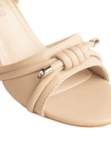 Nude Synthetic Leather Embellished Open Toe Block Heel Sandals (TC-RSHO5-NUD)