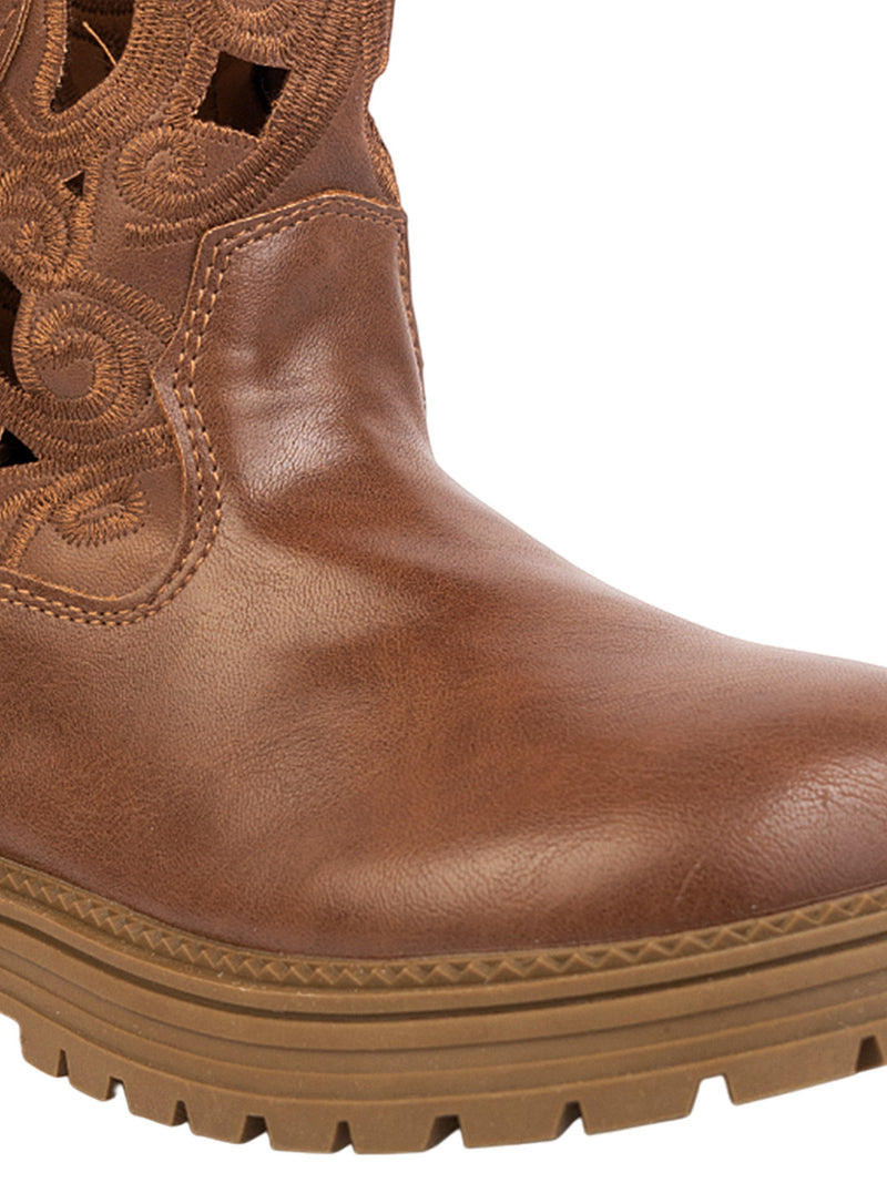 Brown Synthetic Leather Winter Stylish Ankle Boots For Kids-Unisex (TC-RSXR379-BRO)