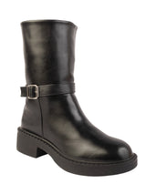 Black Synthetic Leather High-End-Fashion Stylish Ankle Boots (TC-RSXR846-BLK)
