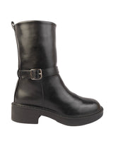 Black Synthetic Leather High-End-Fashion Stylish Ankle Boots (TC-RSXR846-BLK)