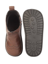 Brown Synthetic Leather Winter Stylish Ankle Boots For Kids-Unisex (TC-RSXR8826-BRO)