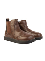 Brown Synthetic Leather Winter Stylish Ankle Boots For Kids-Unisex (TC-RSXR8826-BRO)