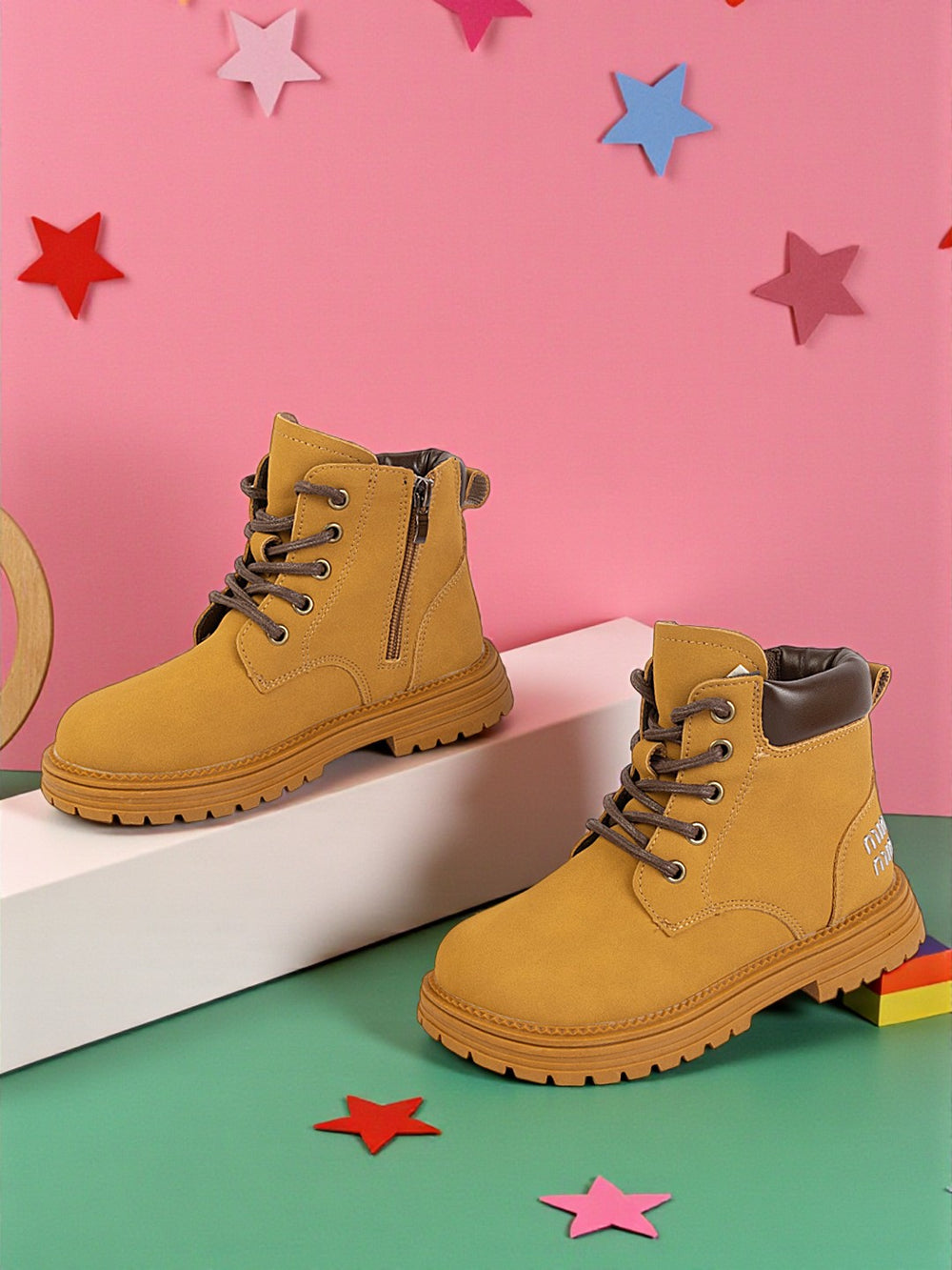 ChildrenofthediscordanceUGGCOTDNEUMELブーツ Camel Synthetic Leather Winter Stylish Ankle Boots For Kids-Unisex