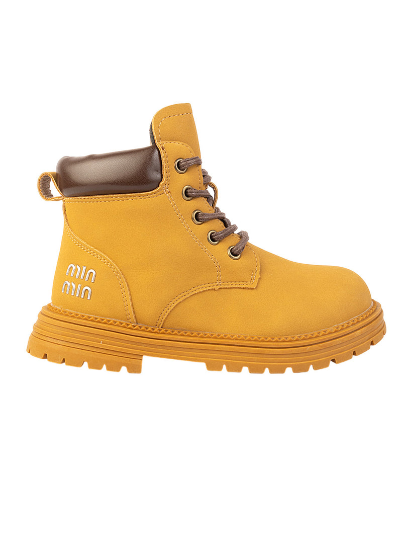 Camel Synthetic Leather Winter Stylish Ankle Boots For Kids-Unisex (TC-RSXR905-CAM)