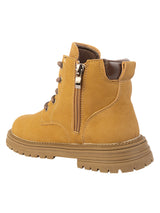 Khaki Synthetic Leather Winter Stylish Ankle Boots For Kids-Unisex (TC-RSXR905-KHA)