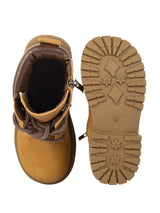 Khaki Synthetic Leather Winter Stylish Ankle Boots For Kids-Unisex (TC-RSXR905-KHA)