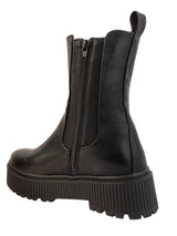 Black Synthetic Leather High-End-Fashion Stylish Ankle Boots (TC-RSZY301-BLK)