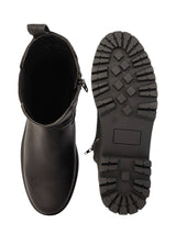 Black Synthetic Leather High-End-Fashion Stylish Ankle Boots (TC-RSZY301-BLK)