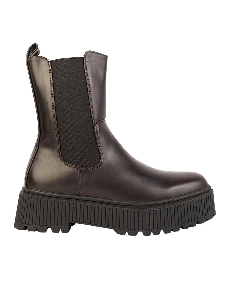 Brown Synthetic Leather Winter High-End Stylish Ankle Boots (TC-RSZY301-BRO)