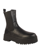 Black Synthetic Leather High-End-Fashion Stylish Ankle Boots (TC-RSZY503-BLK)